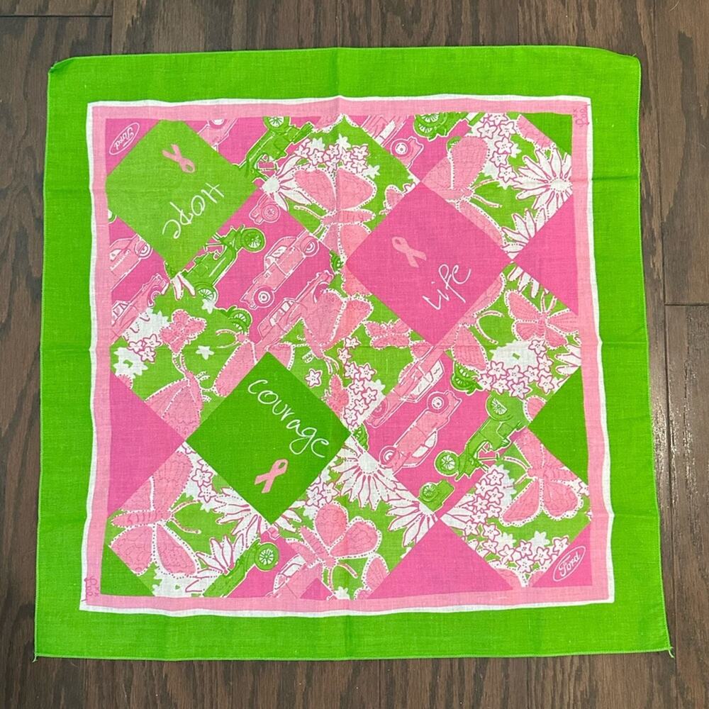 Lilly Pulitzer x Ford x Breast Cancer Awareness Square Scarf 22” x 22”’
